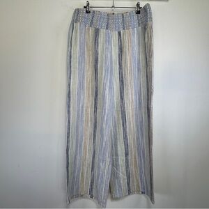FDJ French Dressing | Linen Blend Pull On Striped Wide Leg Pants Size M NWT